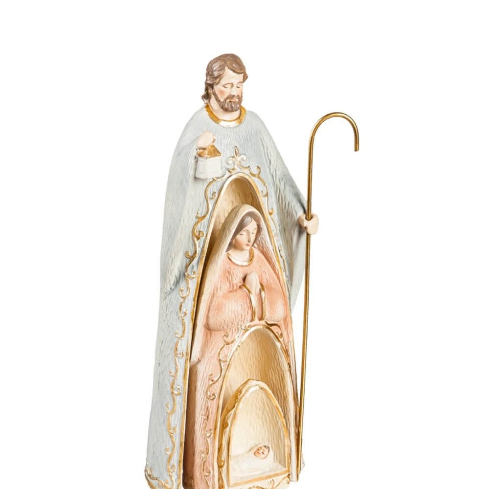 Presents of Mind Nesting Nativity Holy Family Resin Statue